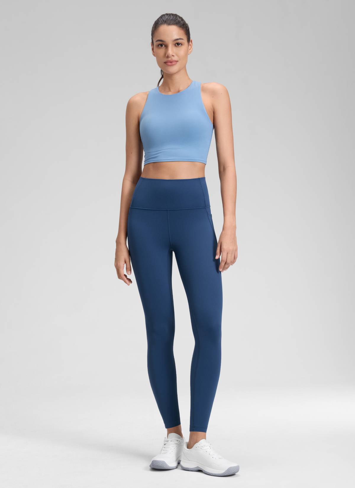 CRZ YOGA Mujer Leggings Deportivos con bolsillos de 28 Pulgadas MARFIL FRANCÉS