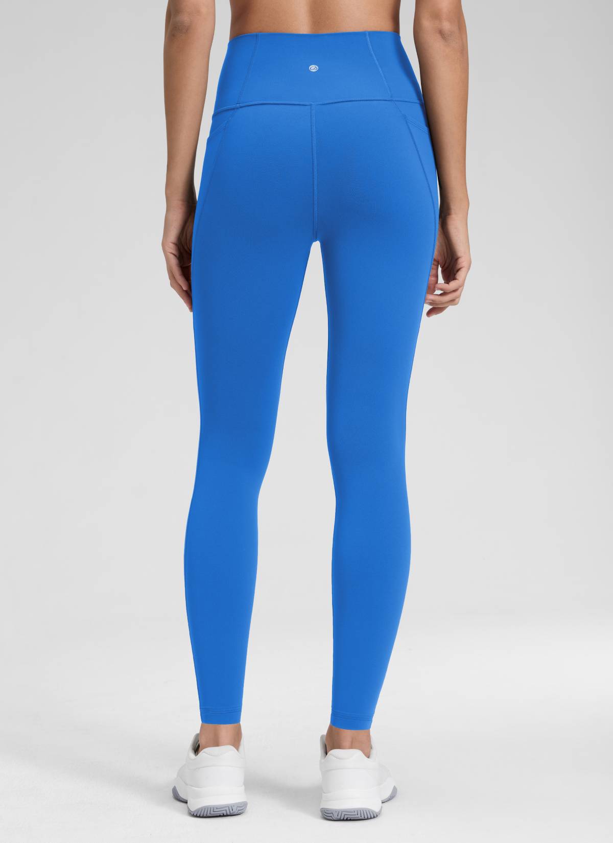 CRZ YOGA Mujer Leggings Deportivos con bolsillos de 28 Pulgadas Azul Destello