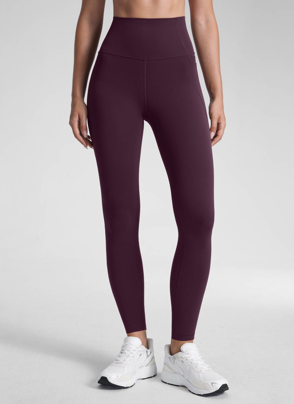 CRZ YOGA Mujer Leggings Deportivos con bolsillos de 28 Pulgadas Deep Purple