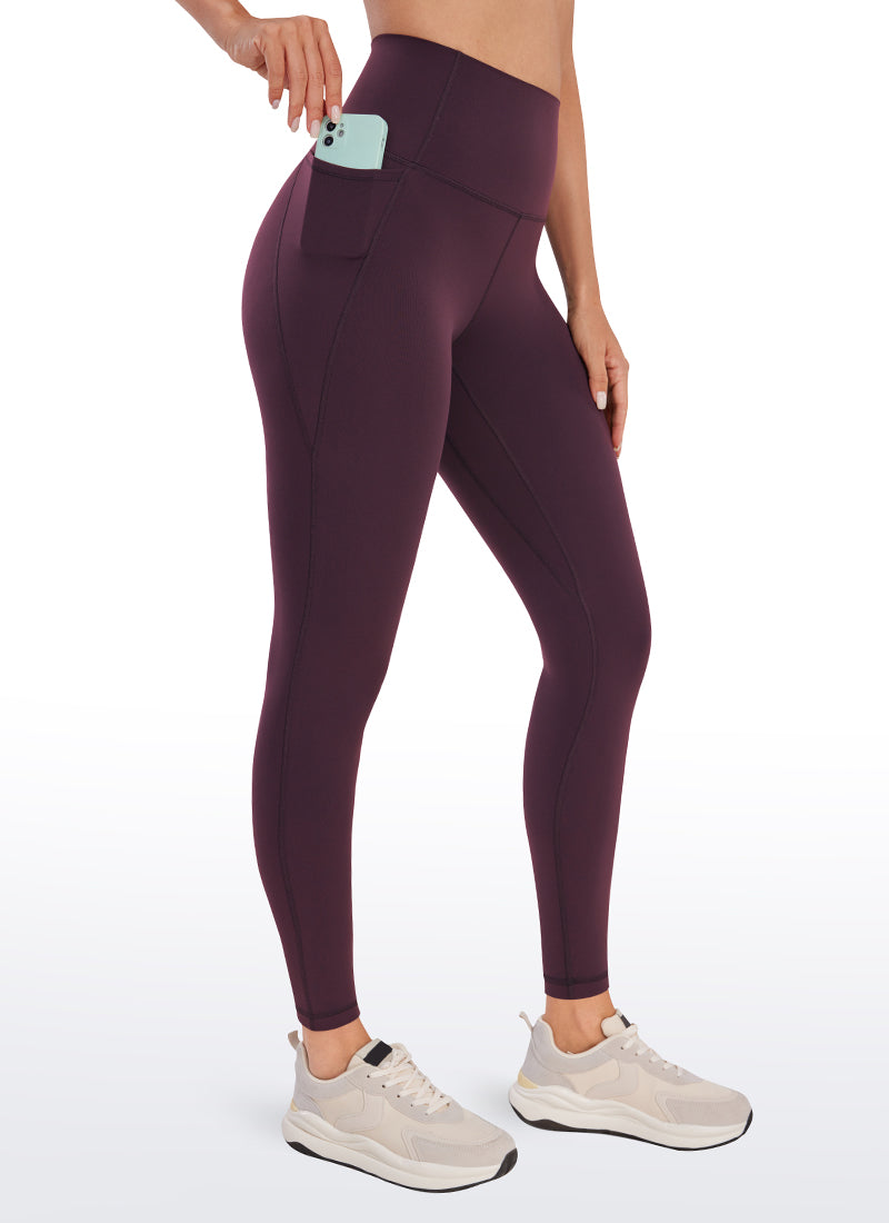 CRZ YOGA Mujer Leggings Deportivos con bolsillos de 28 Pulgadas Deep Purple