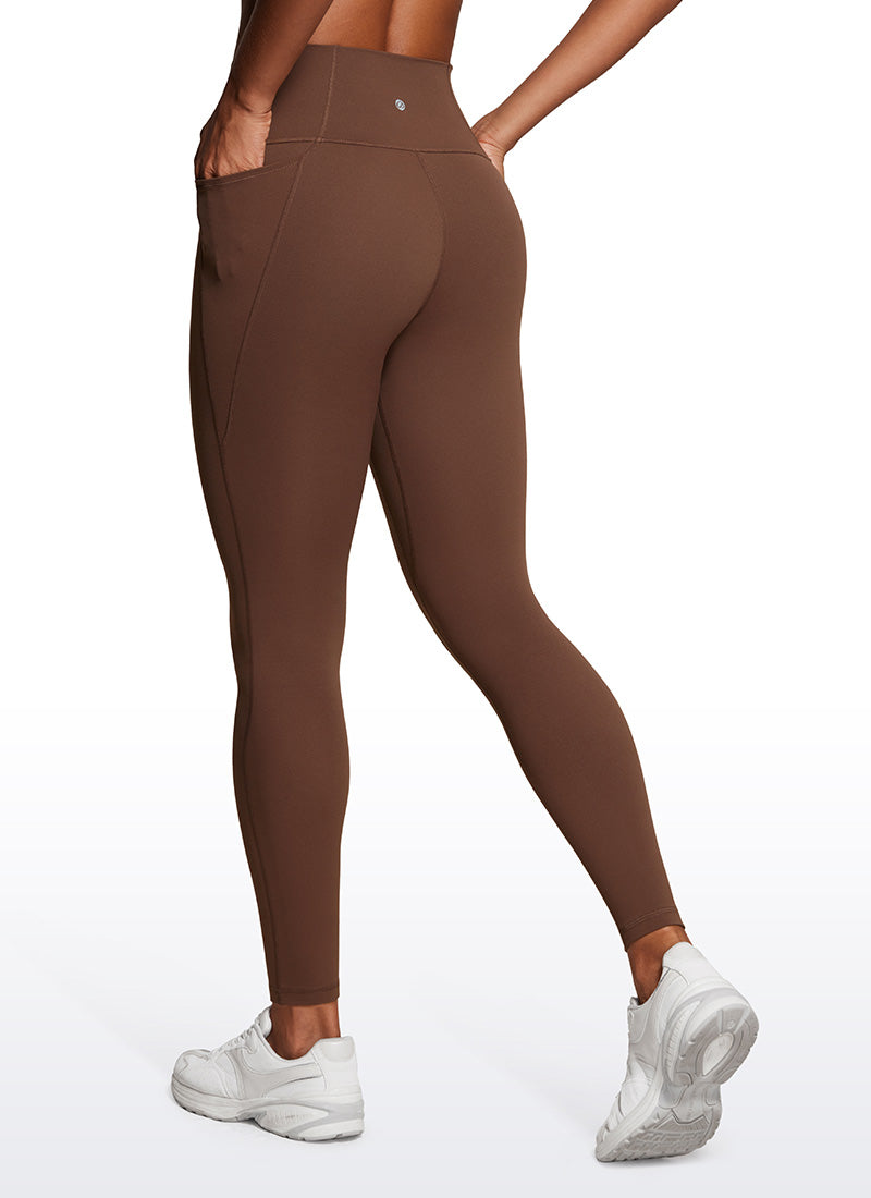 CRZ YOGA Mujer Leggings Deportivos con bolsillos de 28 Pulgadas Café Morena