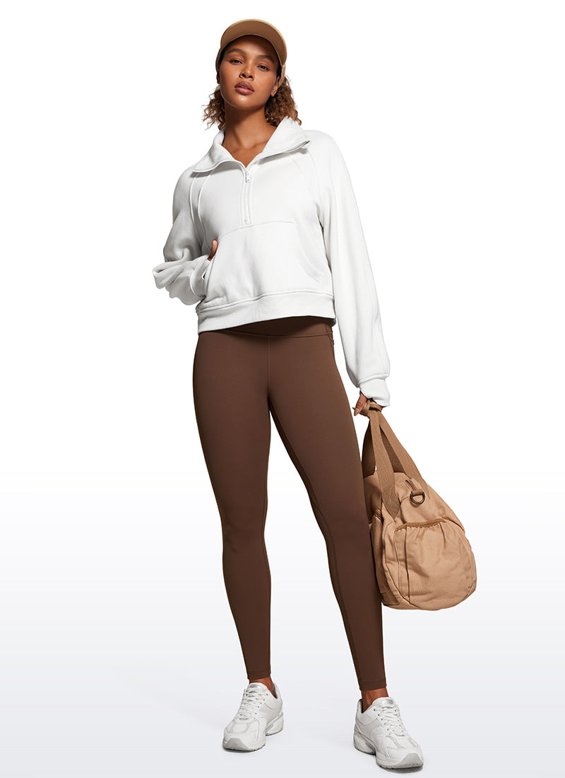 CRZ YOGA Mujer Leggings Deportivos con bolsillos de 28 Pulgadas Café Morena