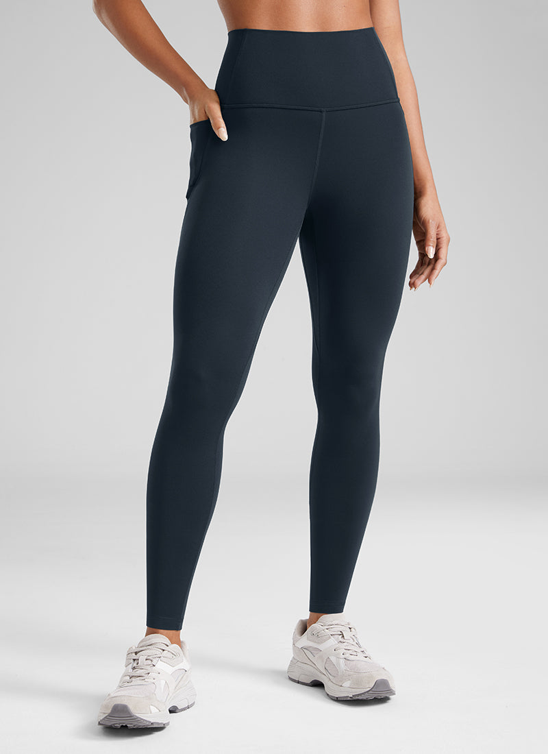 CRZ YOGA Mujer Leggings Deportivos con bolsillos de 28 Pulgadas True Navy
