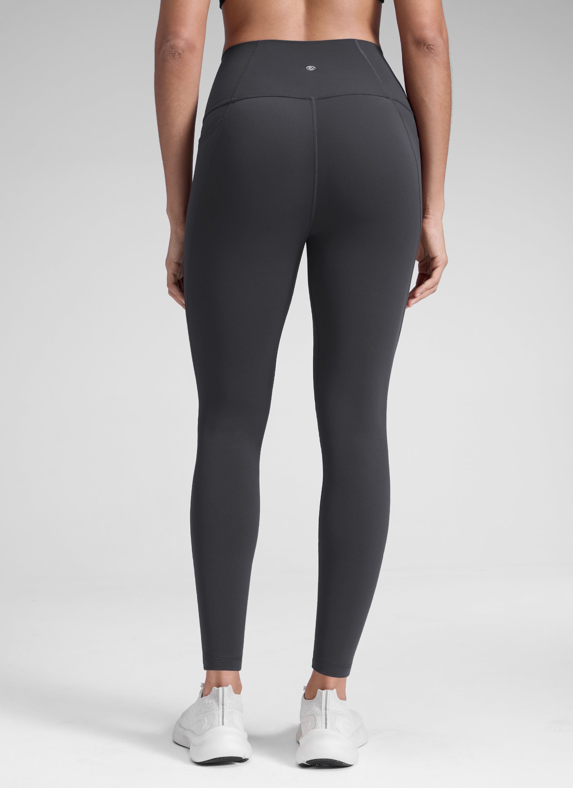 CRZ YOGA Mujer Leggings Deportivos con bolsillos de 28 Pulgadas Gris misterioso