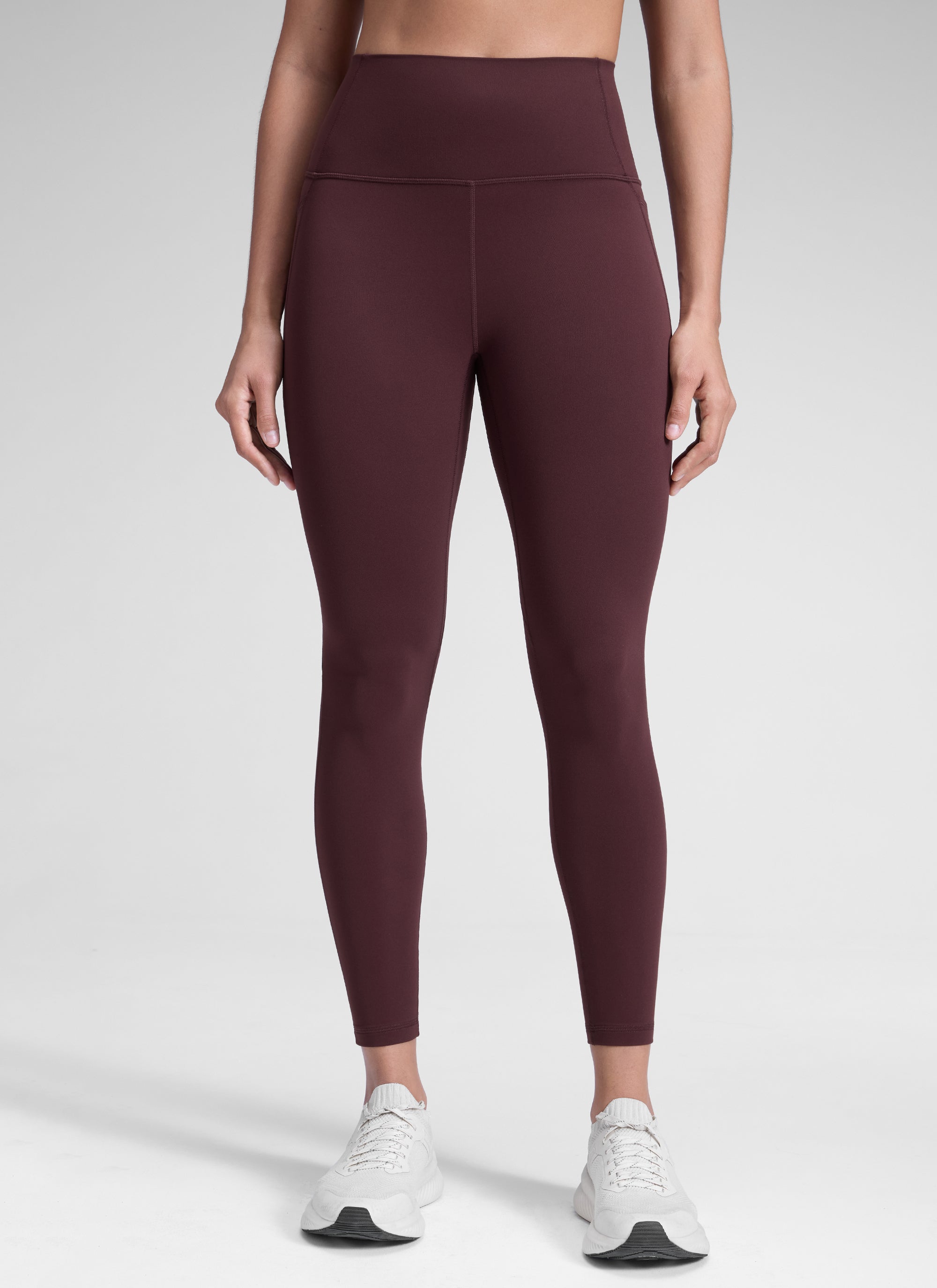 CRZ YOGA Mujer Leggings Deportivos con bolsillos de 28 Pulgadas Ciruela madura