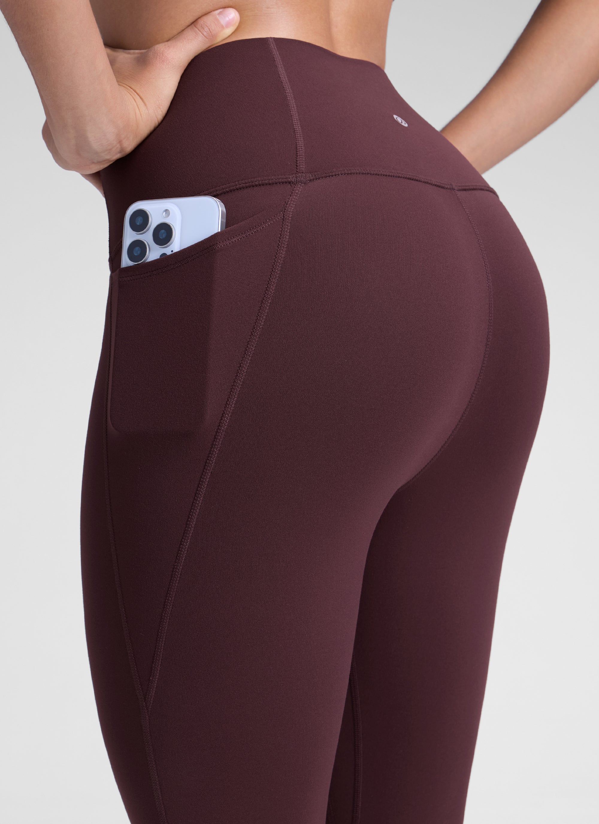 CRZ YOGA Mujer Leggings Deportivos con bolsillos de 28 Pulgadas Ciruela madura