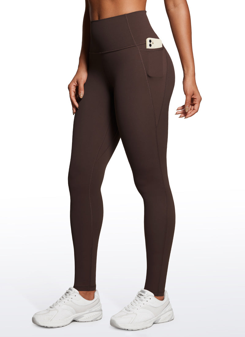 CRZ YOGA Butterluxe Leggings de Bolsillo de 30 Pulgadas para Mujer Marrón Fudge Caliente
