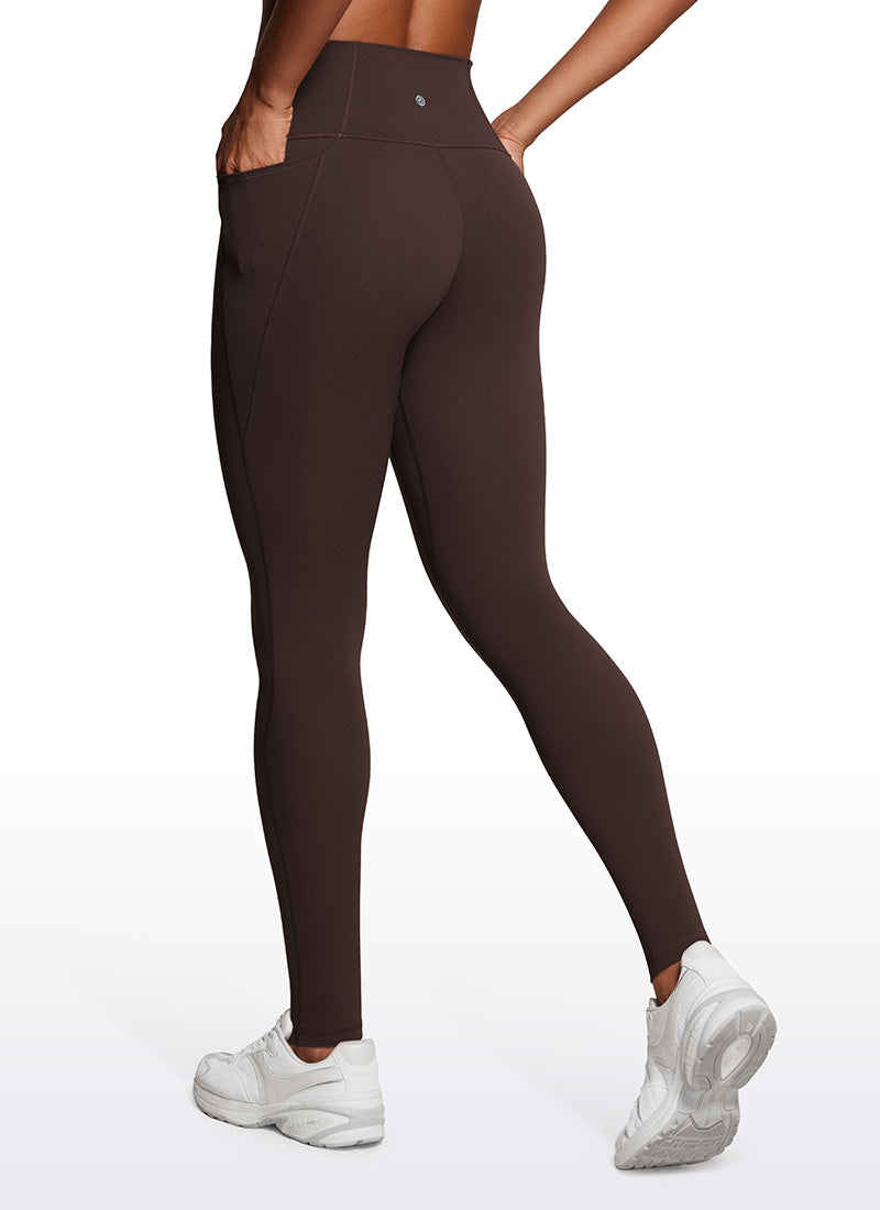 CRZ YOGA Butterluxe Leggings de Bolsillo de 30 Pulgadas para Mujer Marrón Fudge Caliente