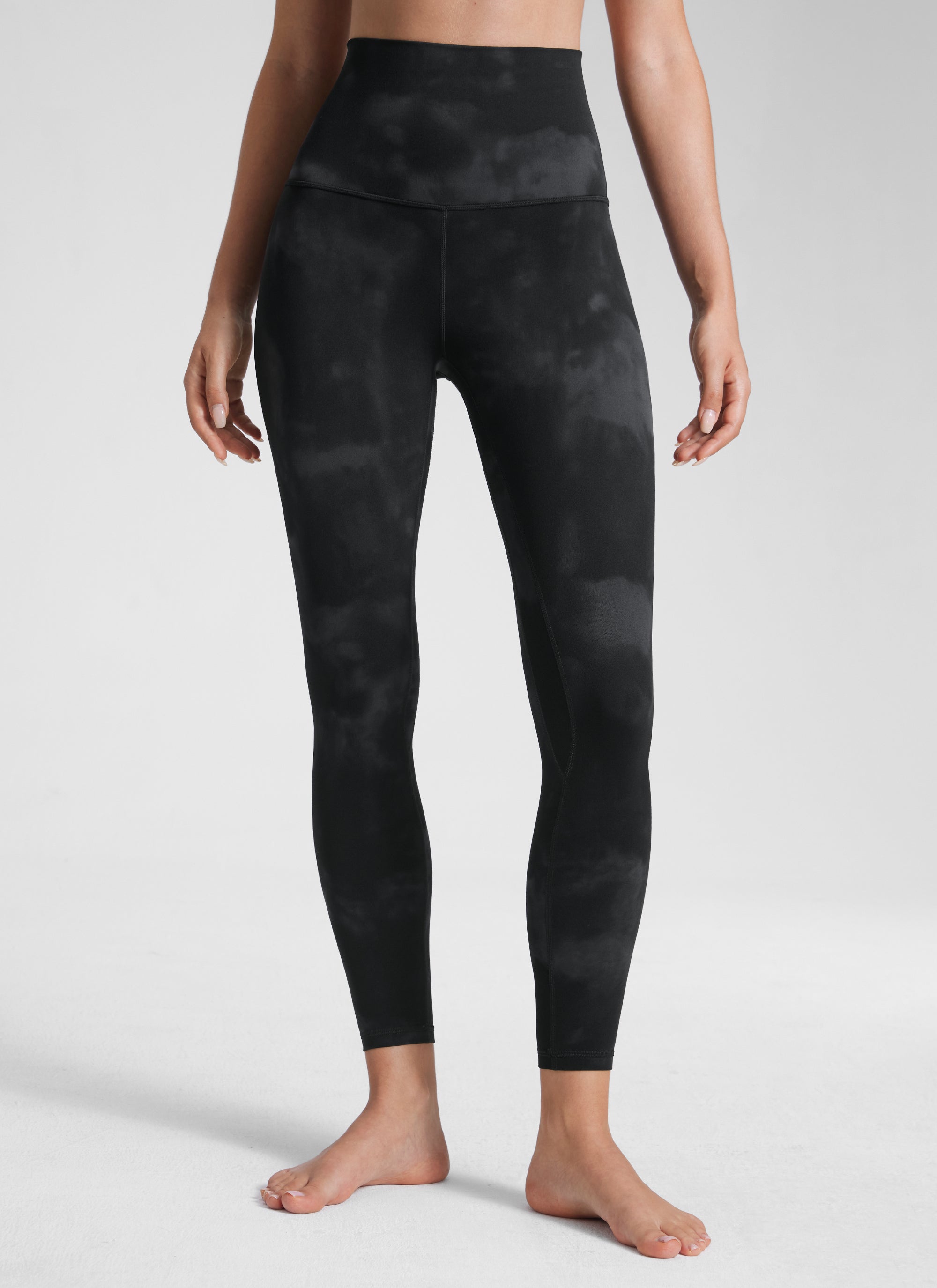 CRZ YOGA Butterluxe Leggings de Tiro Alto de 25 Pulgadas para Mujer Flores De Tinte Negro