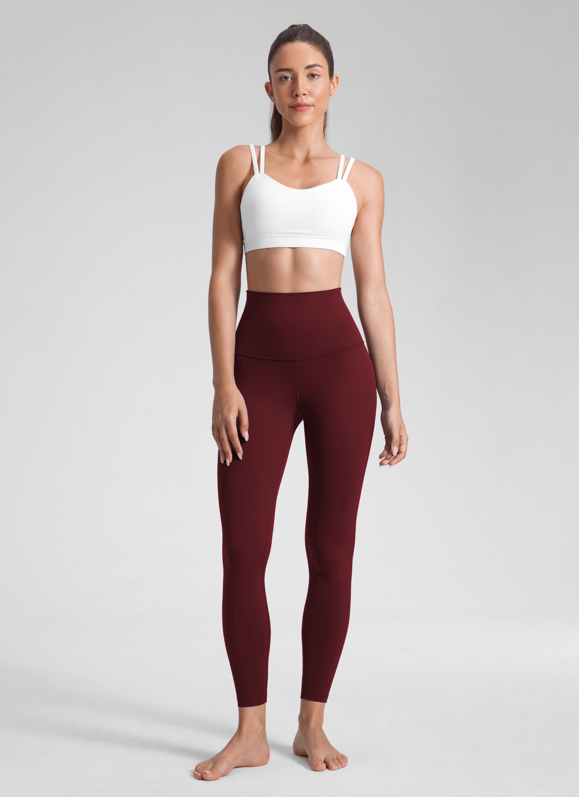 CRZ YOGA Butterluxe Leggings de Tiro Alto de 25 Pulgadas para Mujer Merlot Rojo