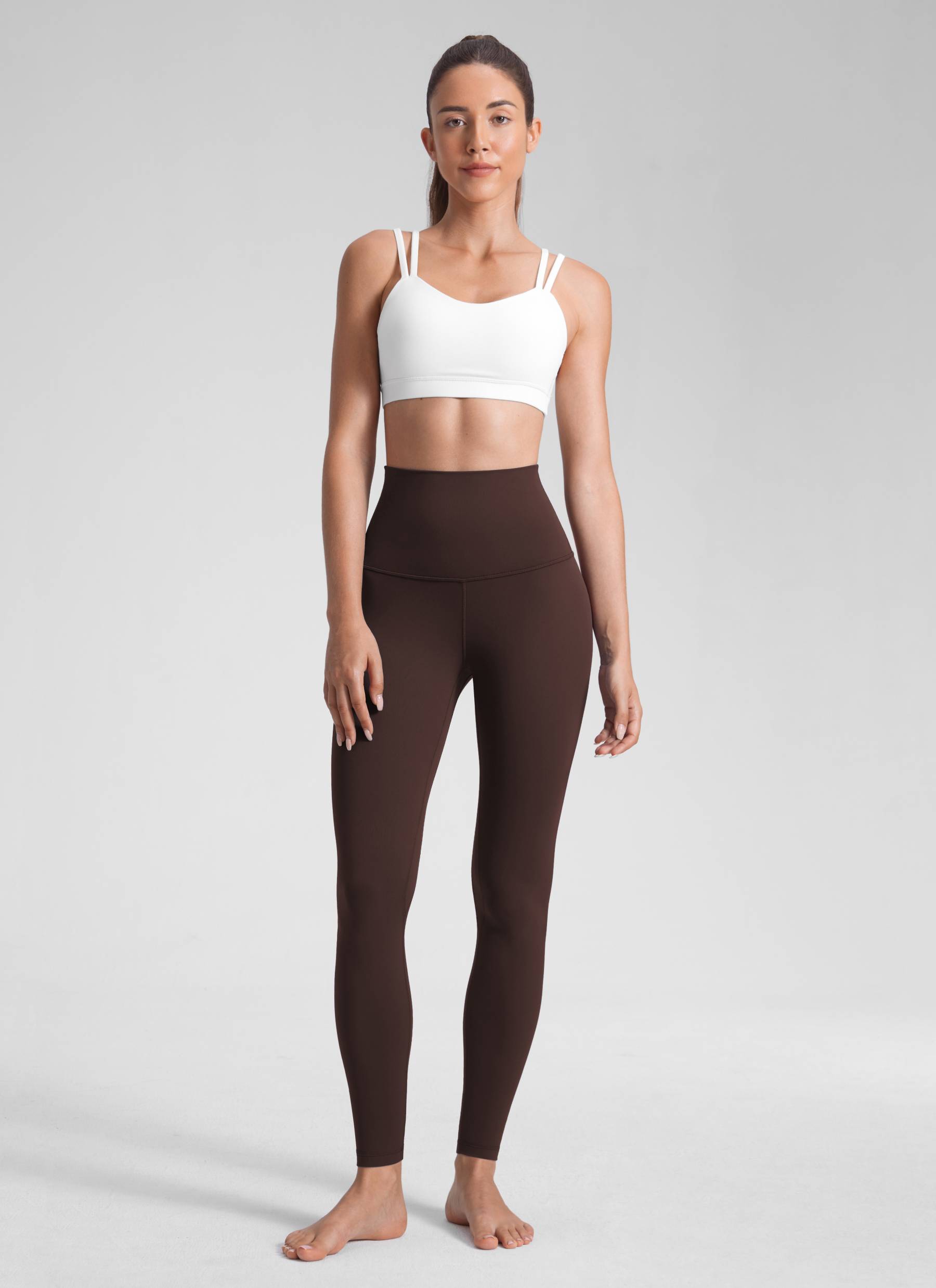 CRZ YOGA Butterluxe Leggings de Yoga de Cintura Alta para Mujer Marrón Fudge Caliente
