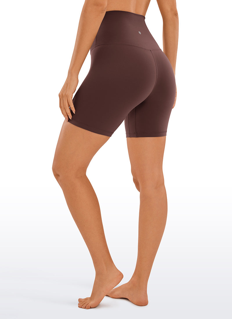 CRZ YOGA Butterluxe Leggings Cortos de Talle Superalto de 6 Pulgadas para Mujer Gris pardo