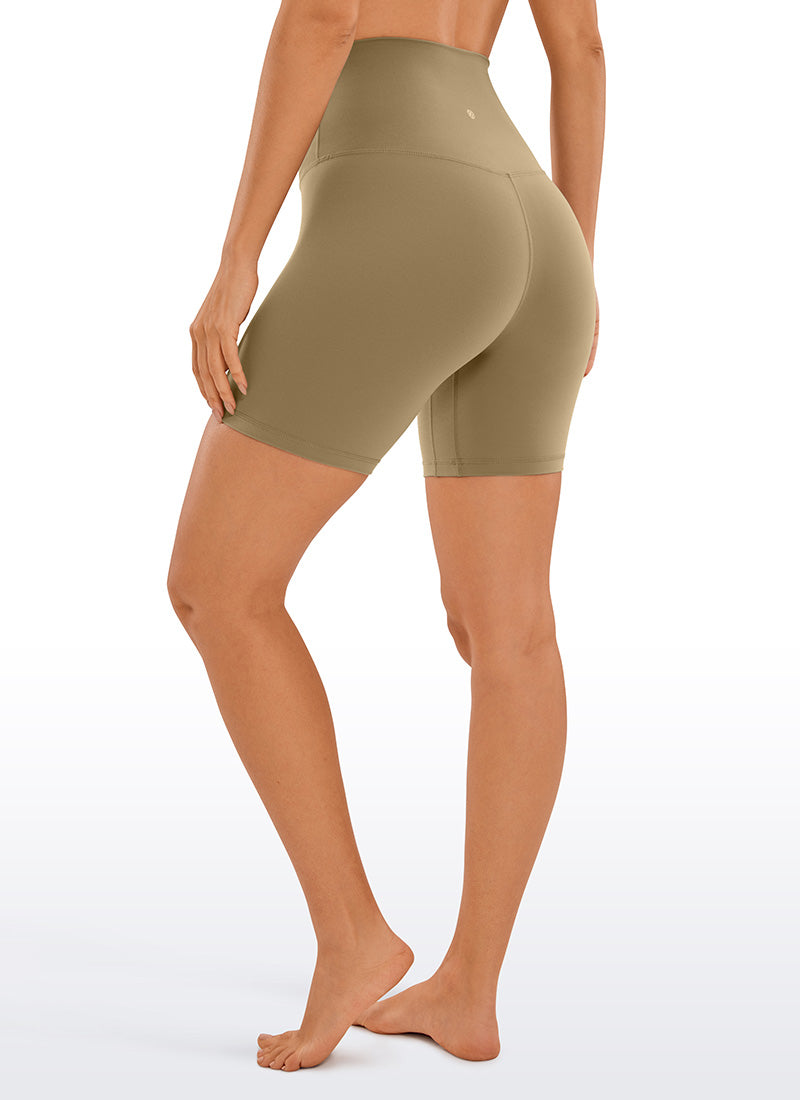 CRZ YOGA Butterluxe Leggings Cortos de Talle Superalto de 6 Pulgadas para Mujer Marrón Soul
