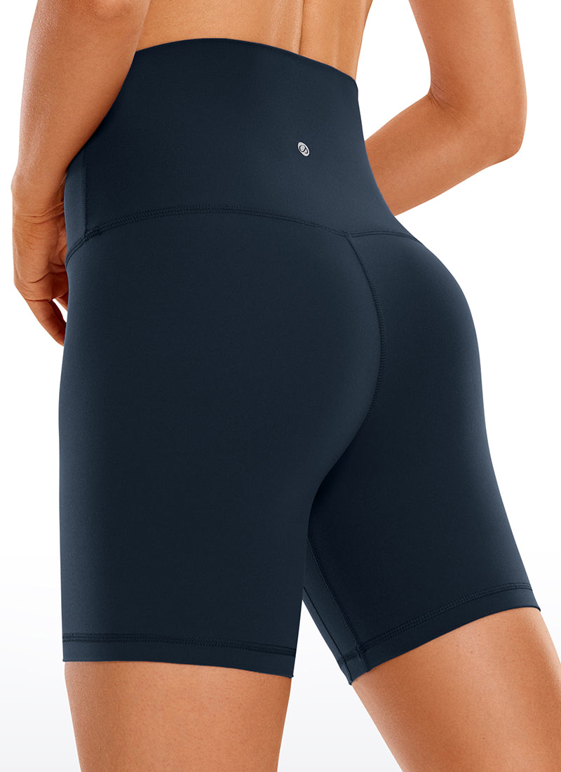 CRZ YOGA Butterluxe Leggings Cortos de Talle Superalto de 6 Pulgadas para Mujer Azul twilight