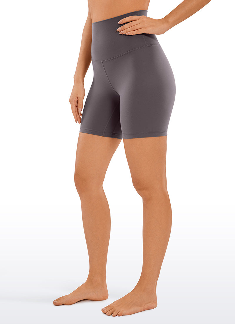 CRZ YOGA Butterluxe Leggings Cortos de Talle Superalto de 6 Pulgadas para Mujer Tornado