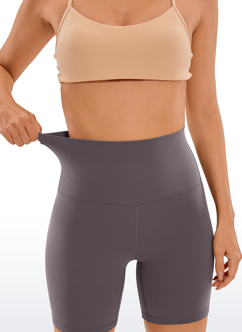 CRZ YOGA Butterluxe Leggings Cortos de Talle Superalto de 6 Pulgadas para Mujer Tornado
