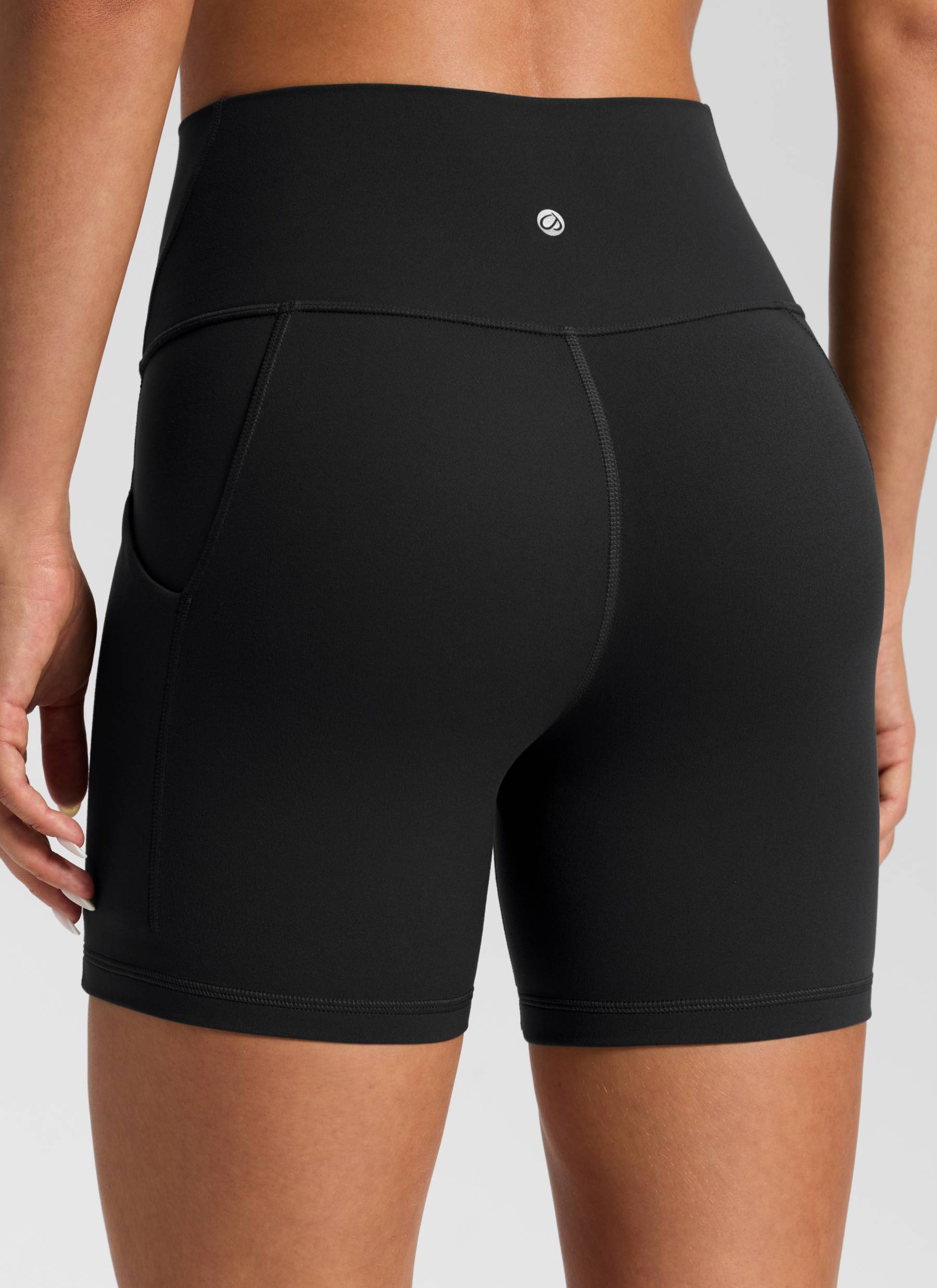 CRZ YOGA Butterluxe Leggings Cortos con Bolsillos de 5 Pulgadas para Mujer Negro