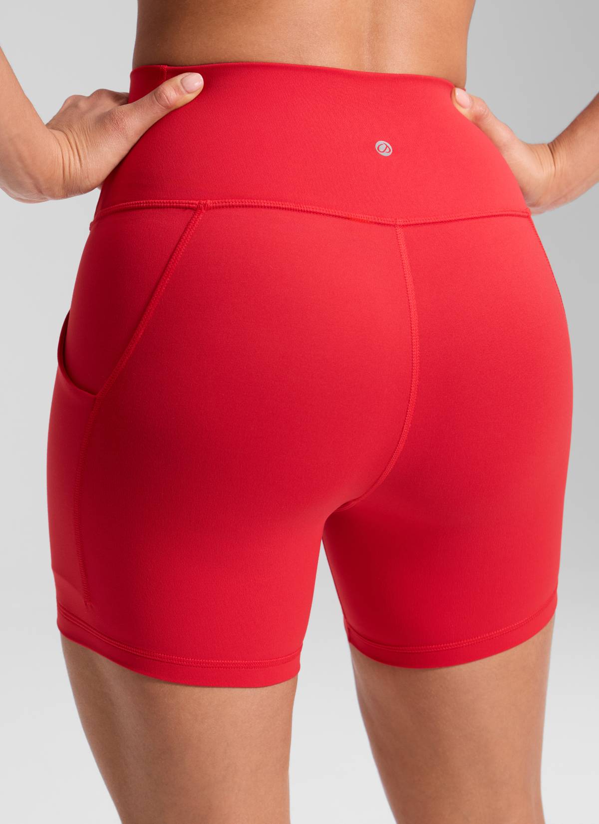 CRZ YOGA Butterluxe Leggings Cortos con Bolsillos de 5 Pulgadas para Mujer Rojo Aurora