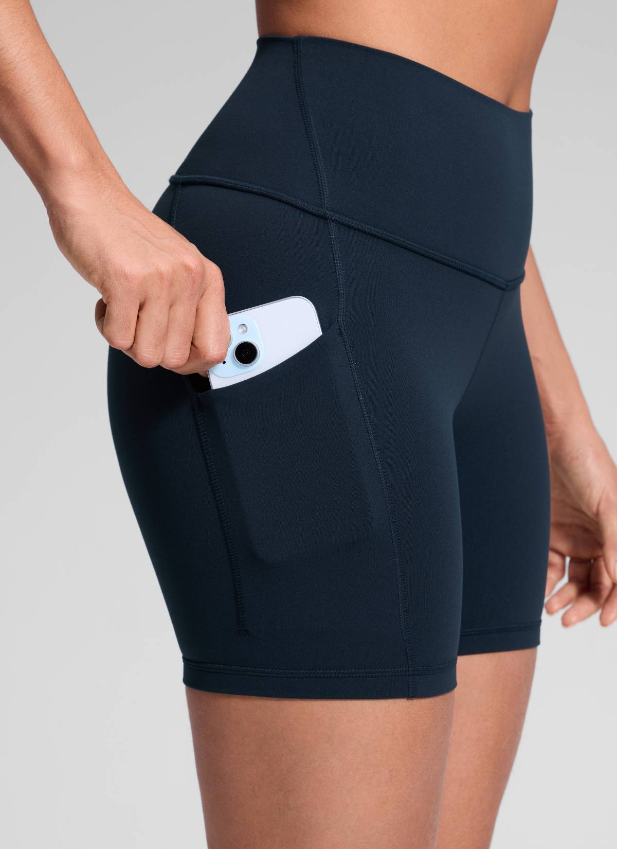CRZ YOGA Butterluxe Leggings Cortos con Bolsillos de 5 Pulgadas para Mujer True Navy