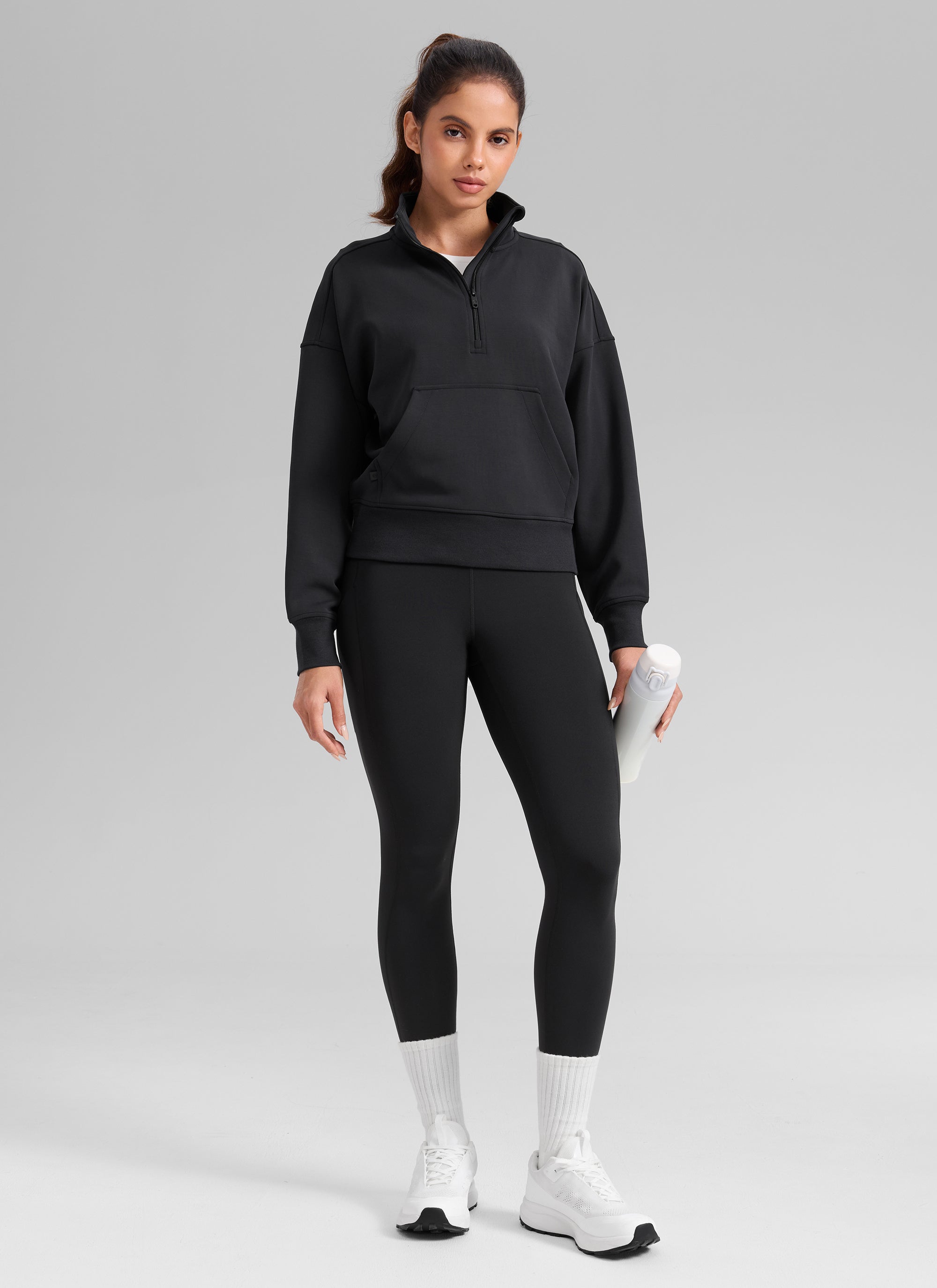 CRZ YOGA Leggings con Bolsillos Water-resistant Fleece Lined 28 pulg. Negro