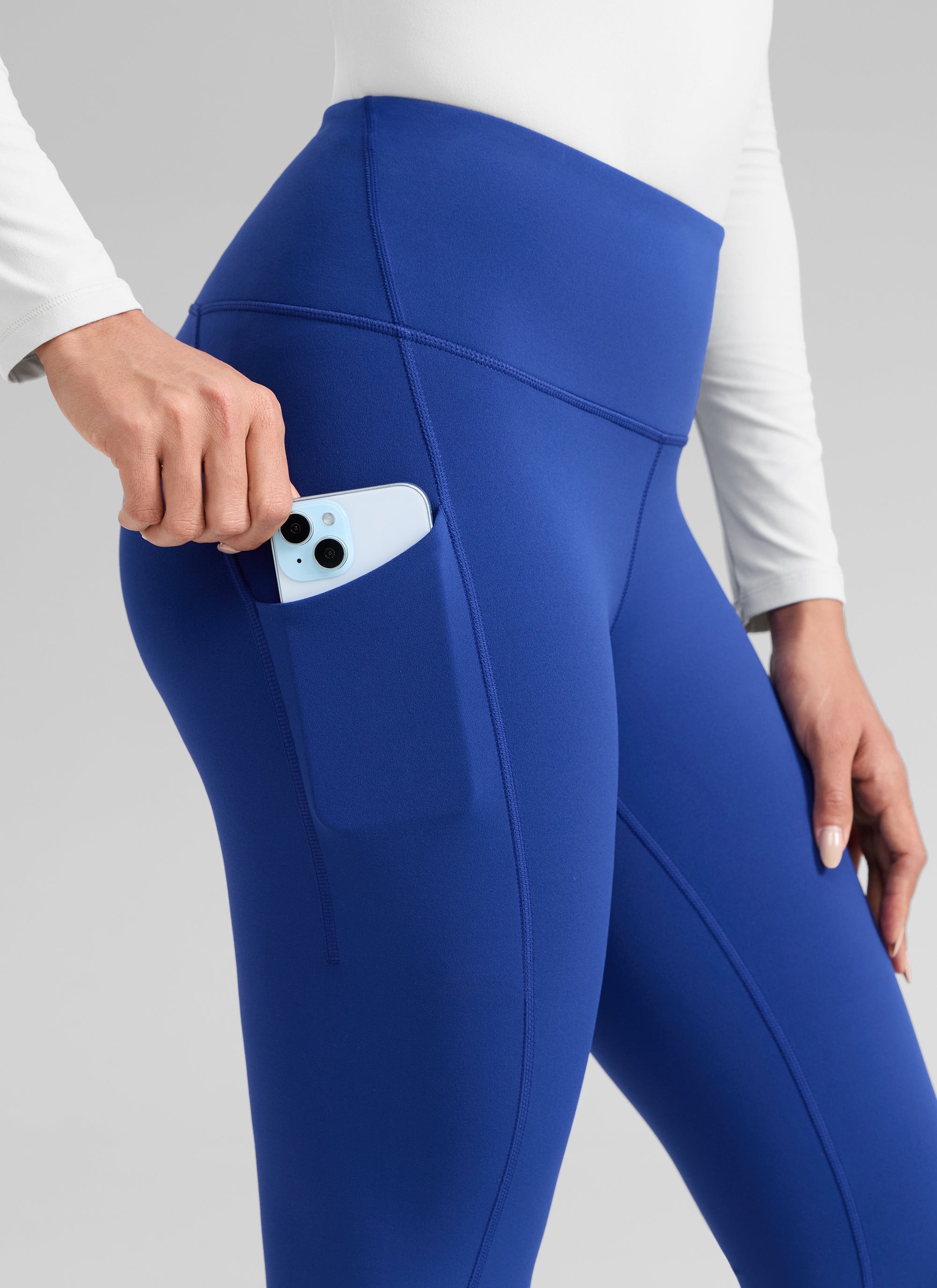 CRZ YOGA Leggings con Bolsillos Water-resistant Fleece Lined 28 pulg. Azul Ondulante