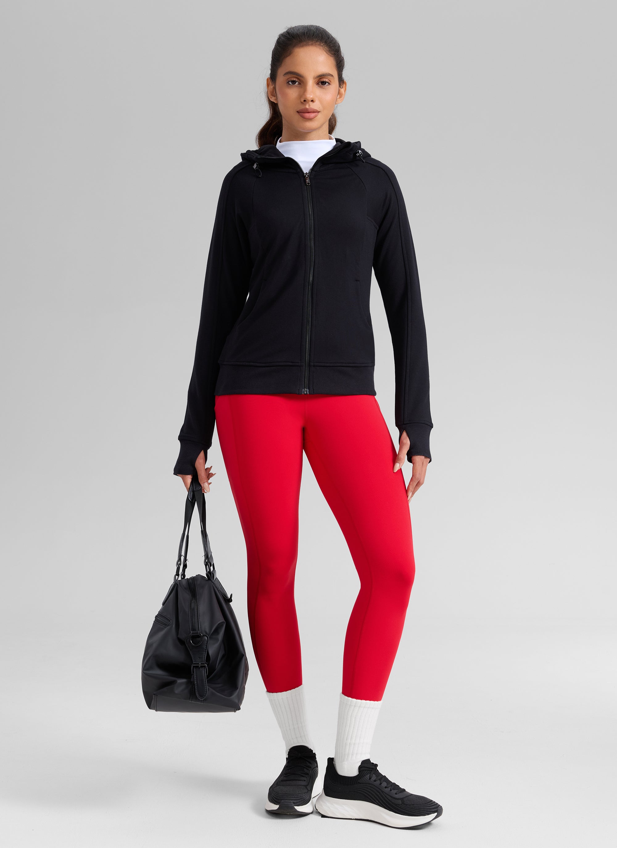 CRZ YOGA Leggings con Bolsillos Water-resistant Fleece Lined 28 pulg. Rojo Aurora