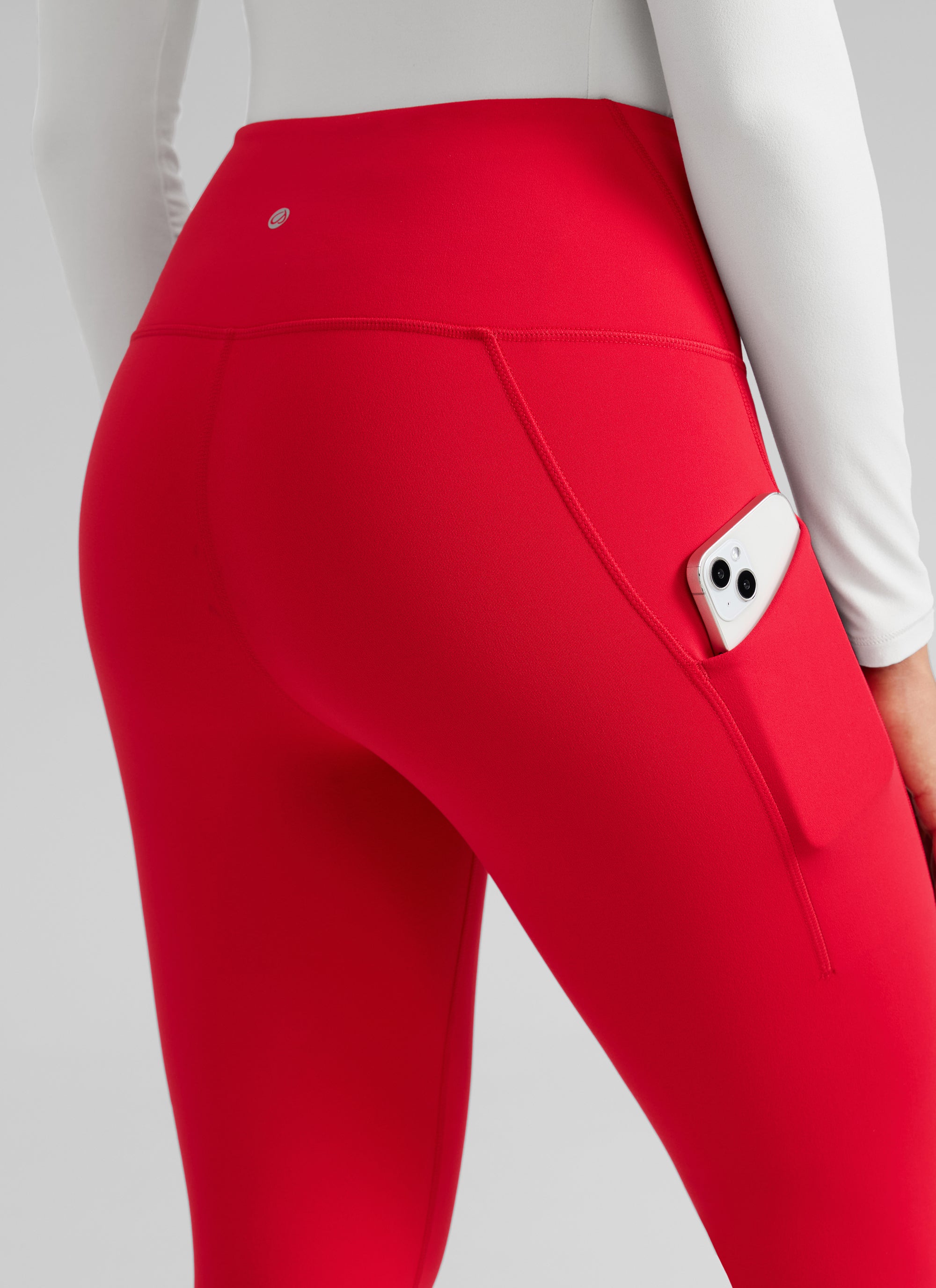 CRZ YOGA Leggings con Bolsillos Water-resistant Fleece Lined 28 pulg. Rojo Aurora