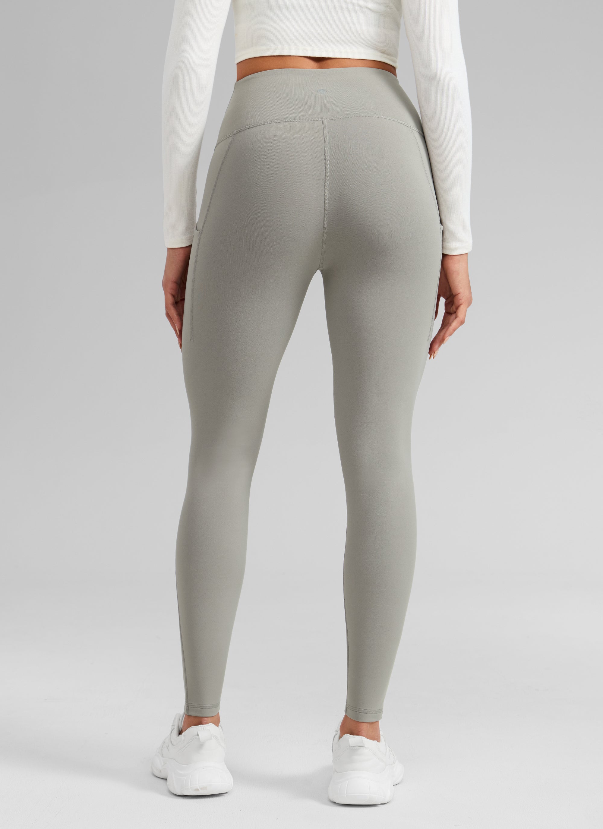 CRZ YOGA Leggings con Bolsillos Water-resistant Fleece Lined 28 pulg. Gris roca