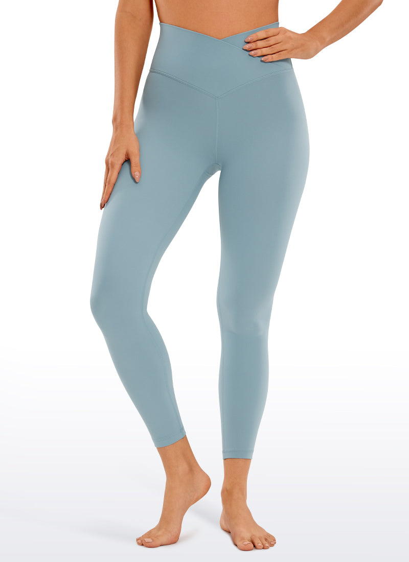 CRZ YOGA Butterluxe Leggings con Cintura Cruzada en V para Mujer Azul grisáceo claro