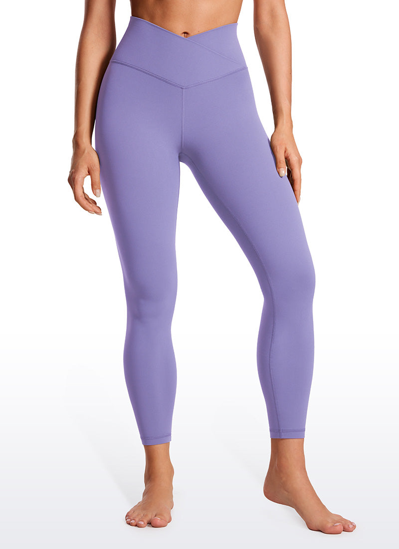 CRZ YOGA Butterluxe Leggings con Cintura Cruzada en V para Mujer Lavanda Oscura Morada