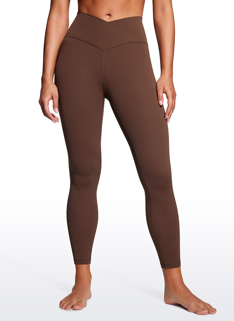 CRZ YOGA Butterluxe Leggings con Cintura Cruzada en V para Mujer Café Morena