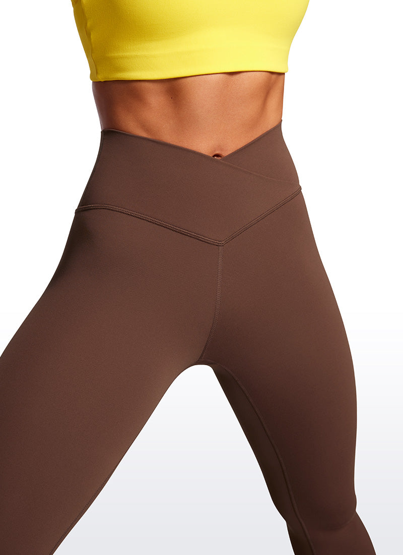 CRZ YOGA Butterluxe Leggings con Cintura Cruzada en V para Mujer Café Morena
