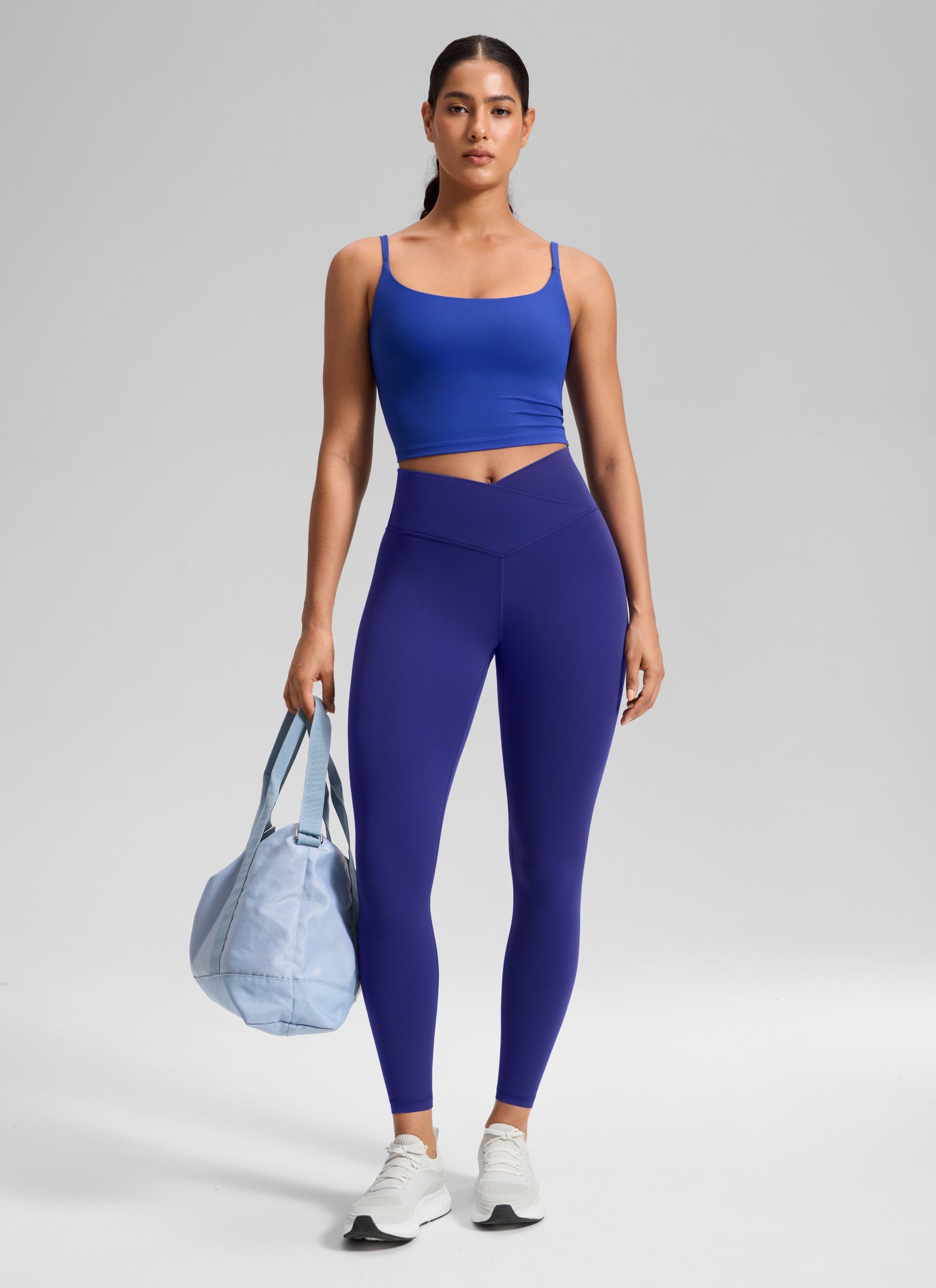 CRZ YOGA Butterluxe Leggings con Cintura Cruzada en V para Mujer Larkspur Azul
