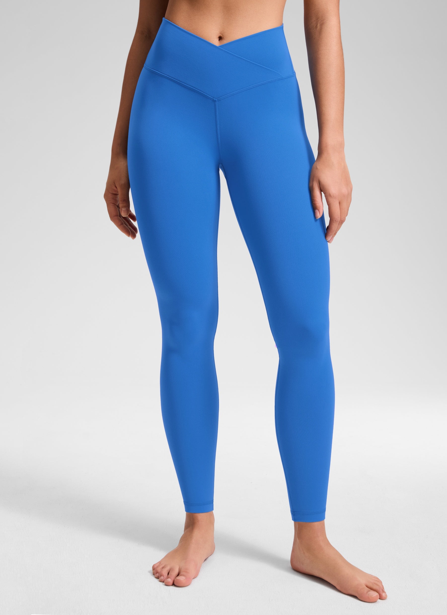 CRZ YOGA Butterluxe Leggings con Cintura Cruzada en V para Mujer Azul Destello