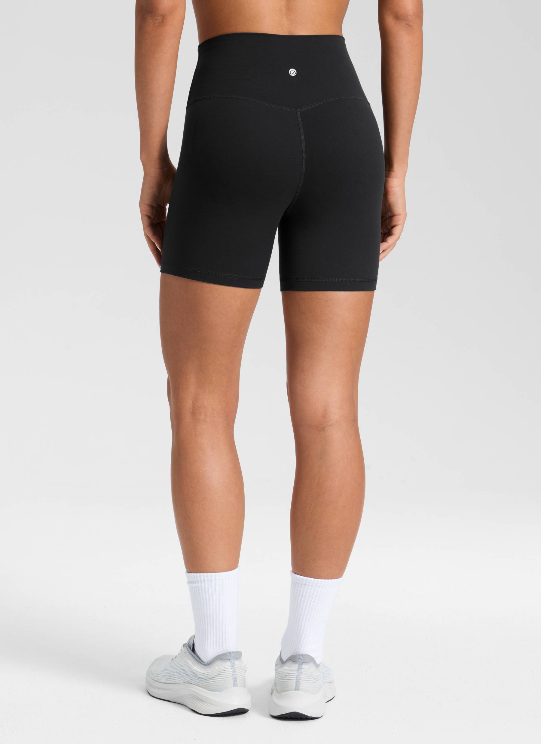 CRZ YOGA Butterluxe Leggings Cortos con Cintura en V de 5 Pulgadas para Mujer Negro