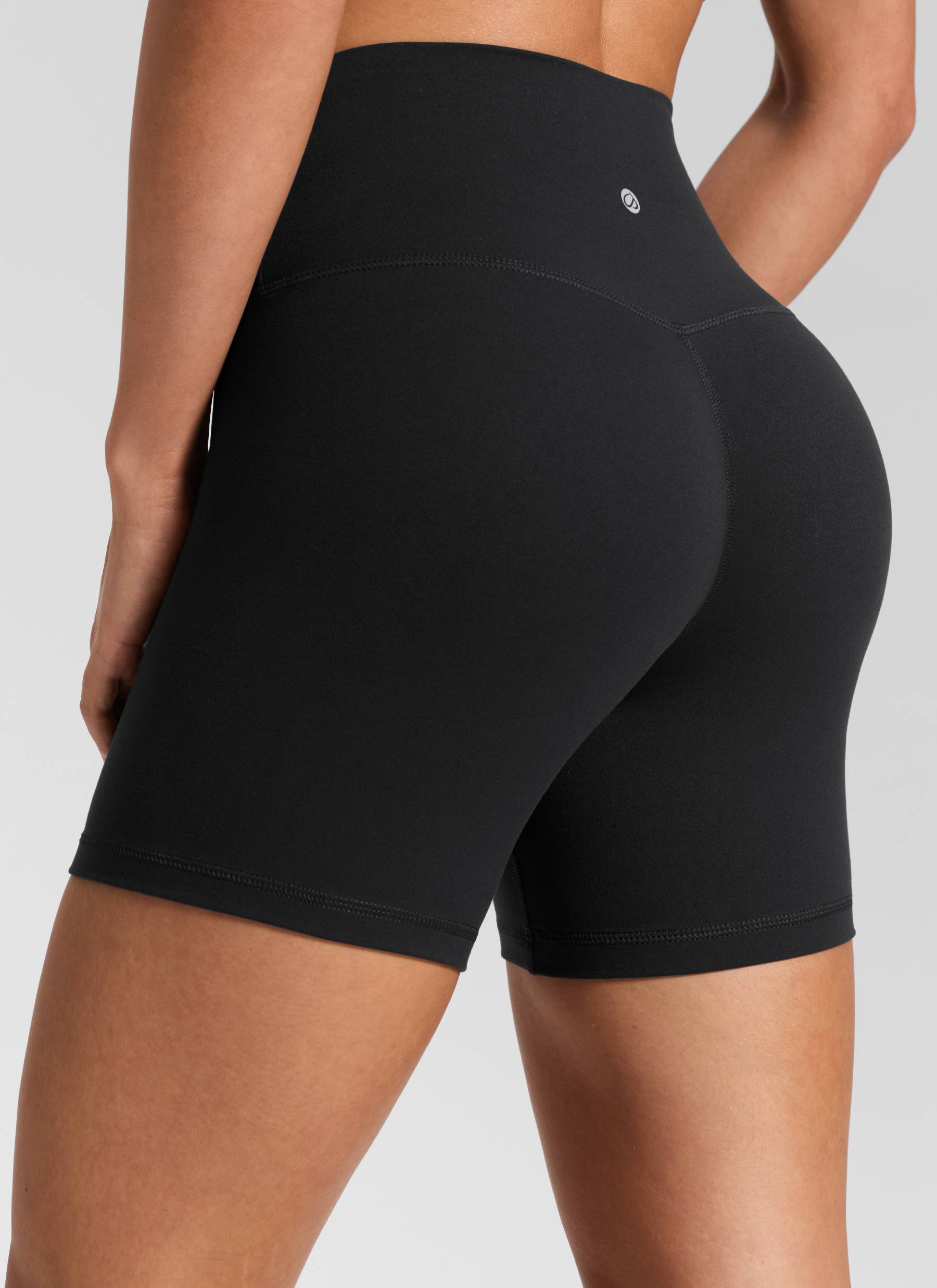 CRZ YOGA Butterluxe Leggings Cortos con Cintura en V de 5 Pulgadas para Mujer Negro