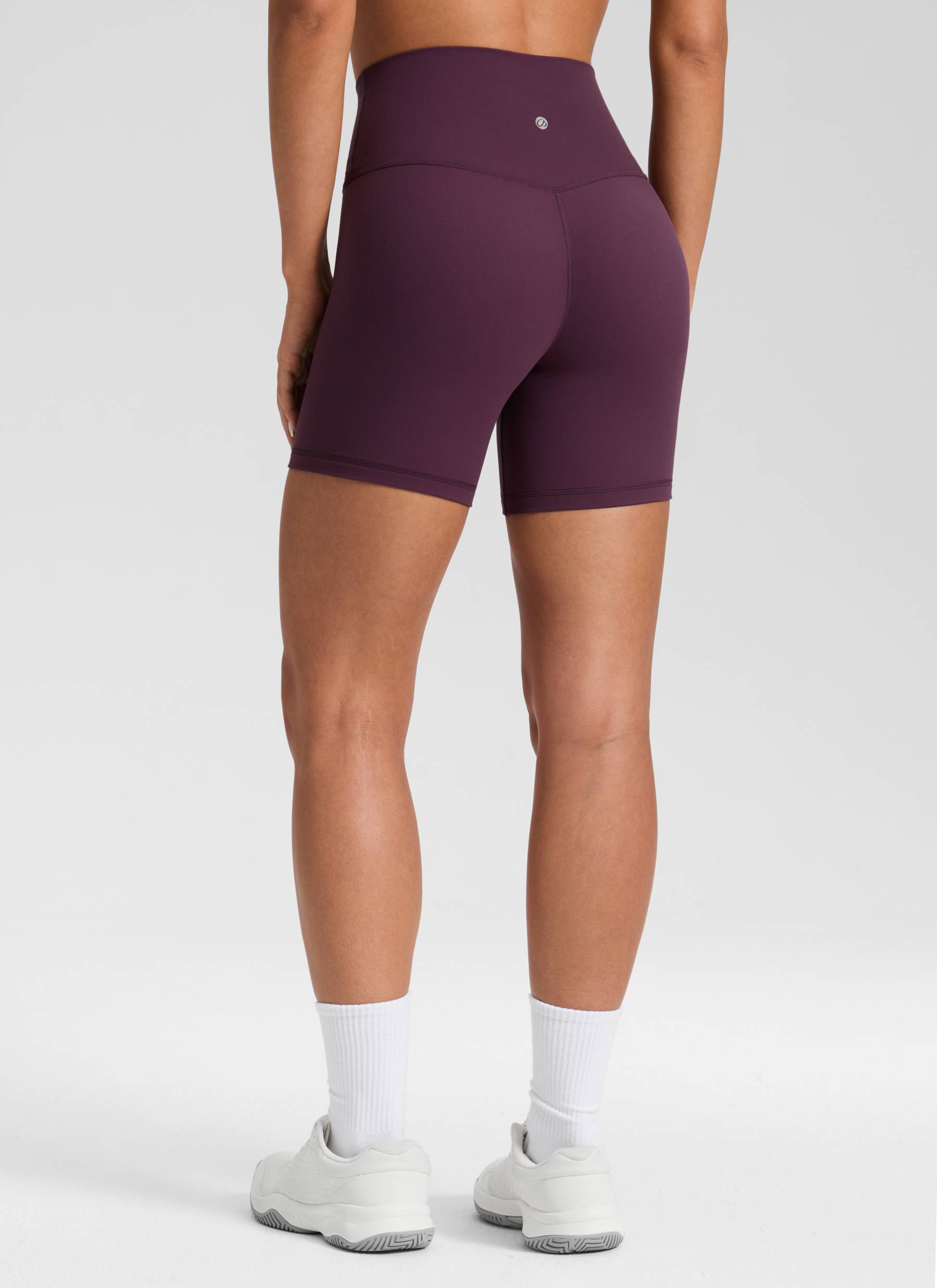 CRZ YOGA Butterluxe Leggings Cortos con Cintura en V de 5 Pulgadas para Mujer Deep Purple