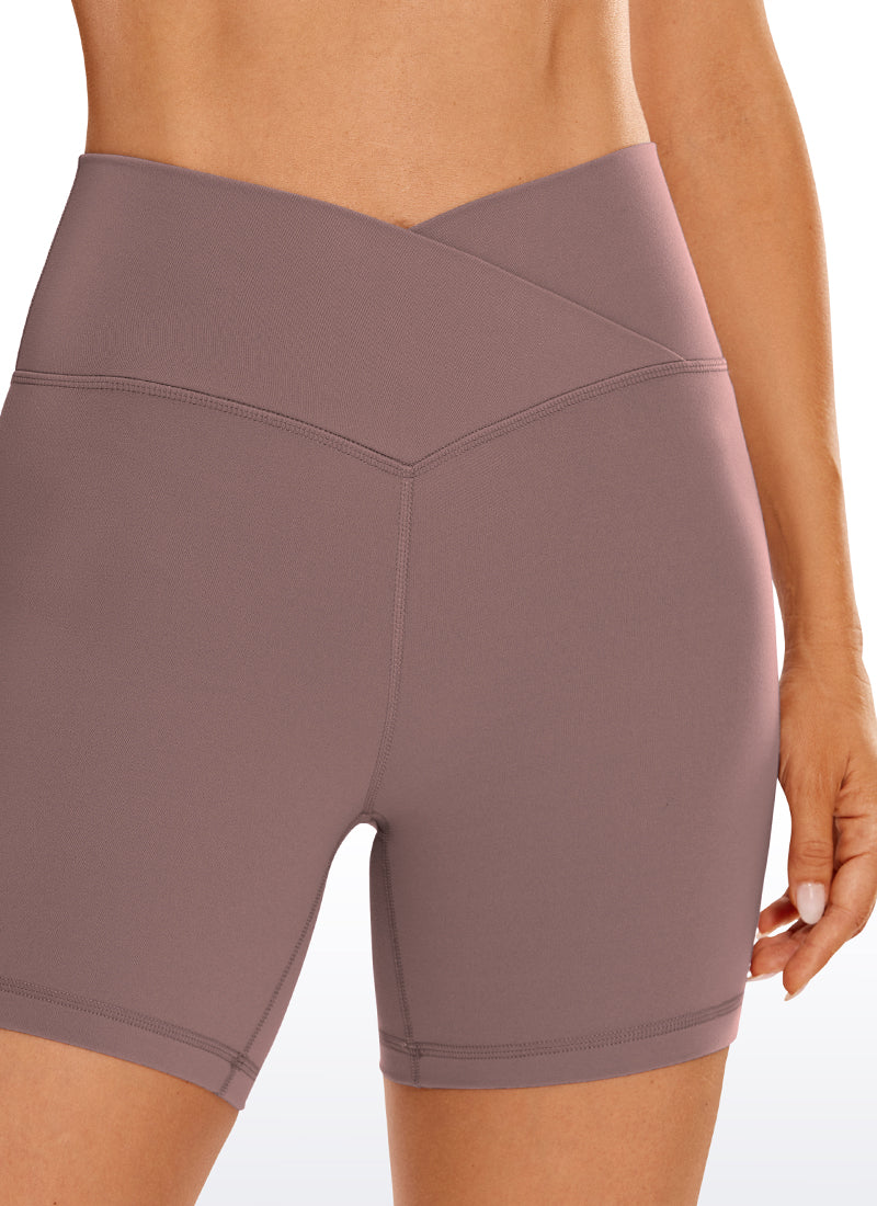 CRZ YOGA Butterluxe Leggings Cortos con Cintura en V de 5 Pulgadas para Mujer Color de malva