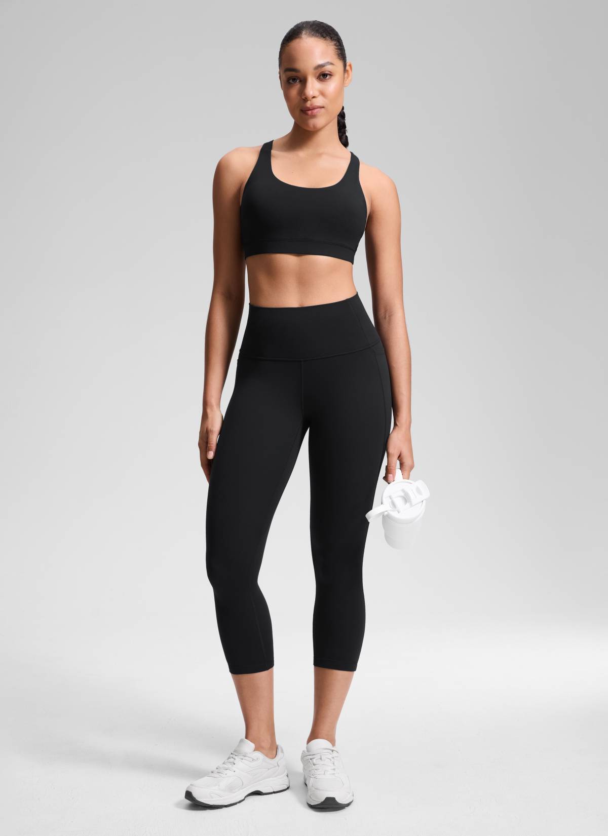 CRZ YOGA Capri de Yoga con Bolsillos de 21 Pulgadas para Mujer Negro