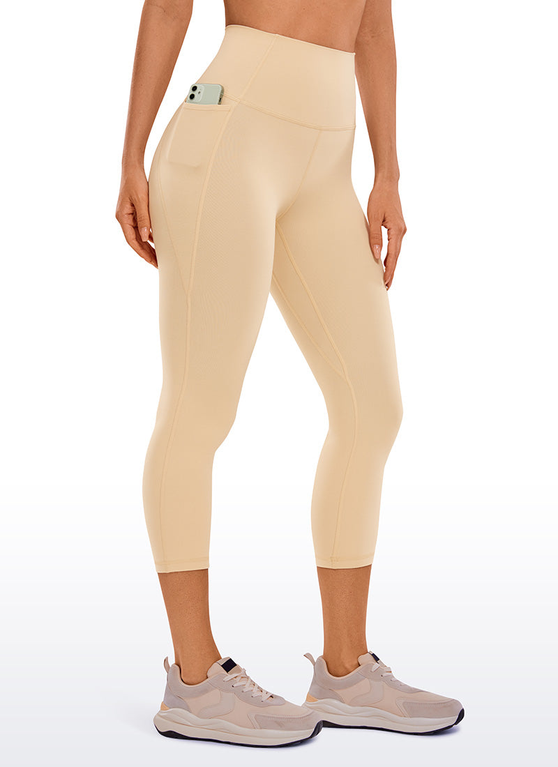 CRZ YOGA Capri de Yoga con Bolsillos de 21 Pulgadas para Mujer Batido De Bronceado