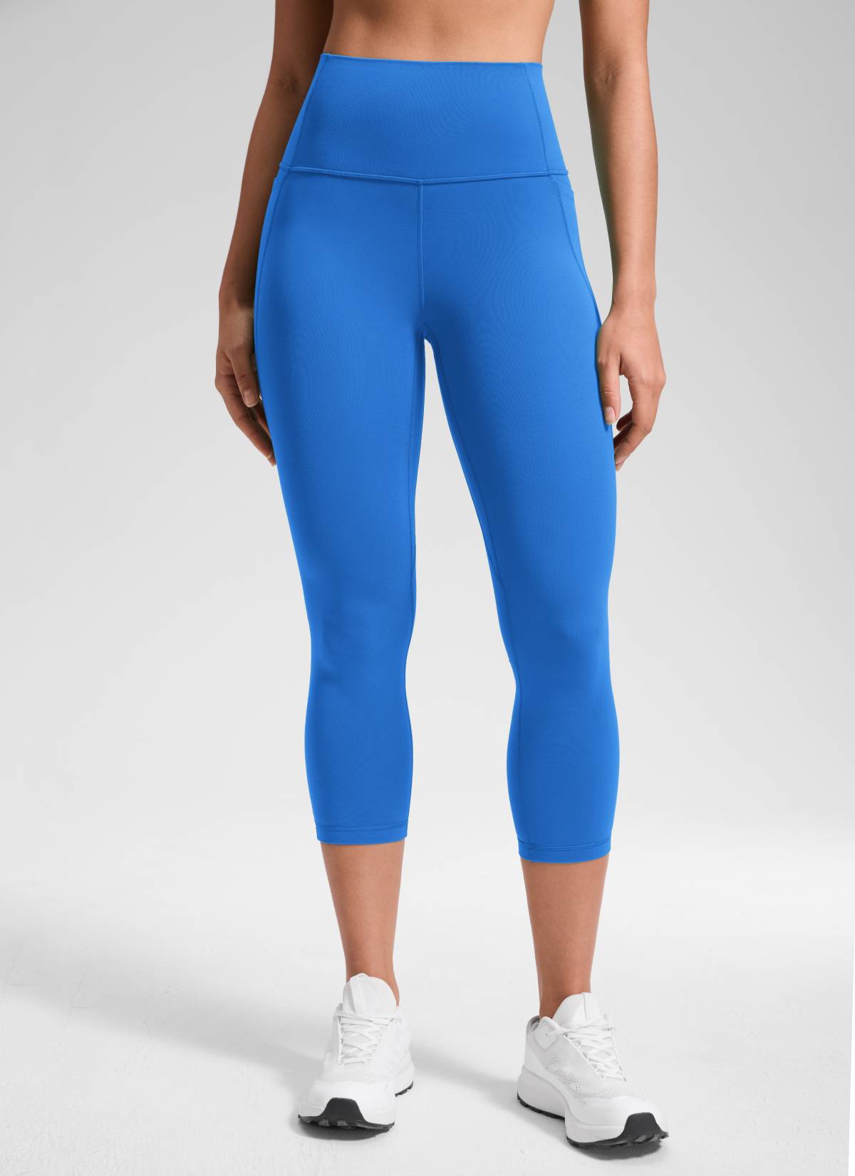 CRZ YOGA Capri de Yoga con Bolsillos de 21 Pulgadas para Mujer Azul Destello