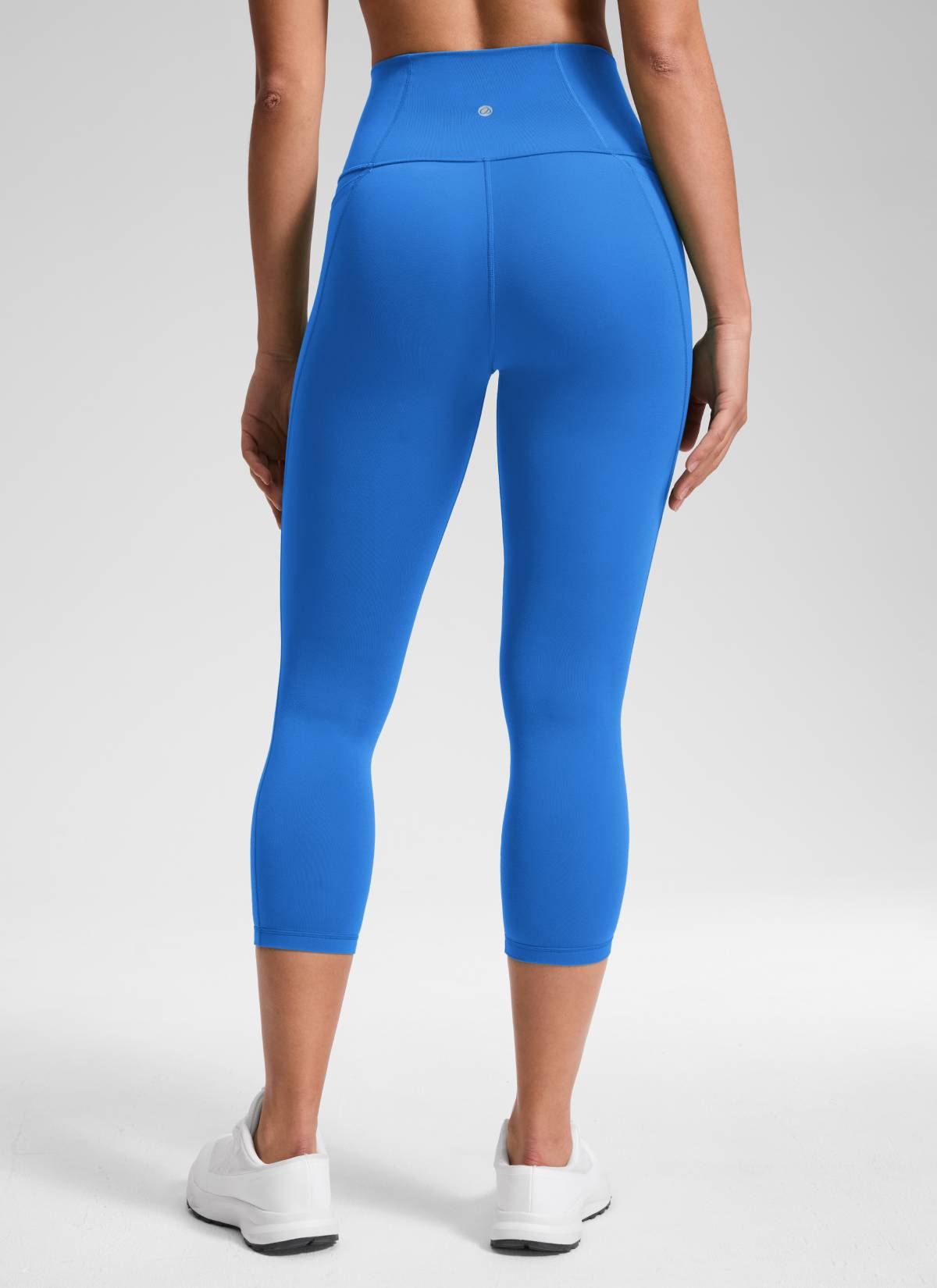 CRZ YOGA Capri de Yoga con Bolsillos de 21 Pulgadas para Mujer Azul Destello
