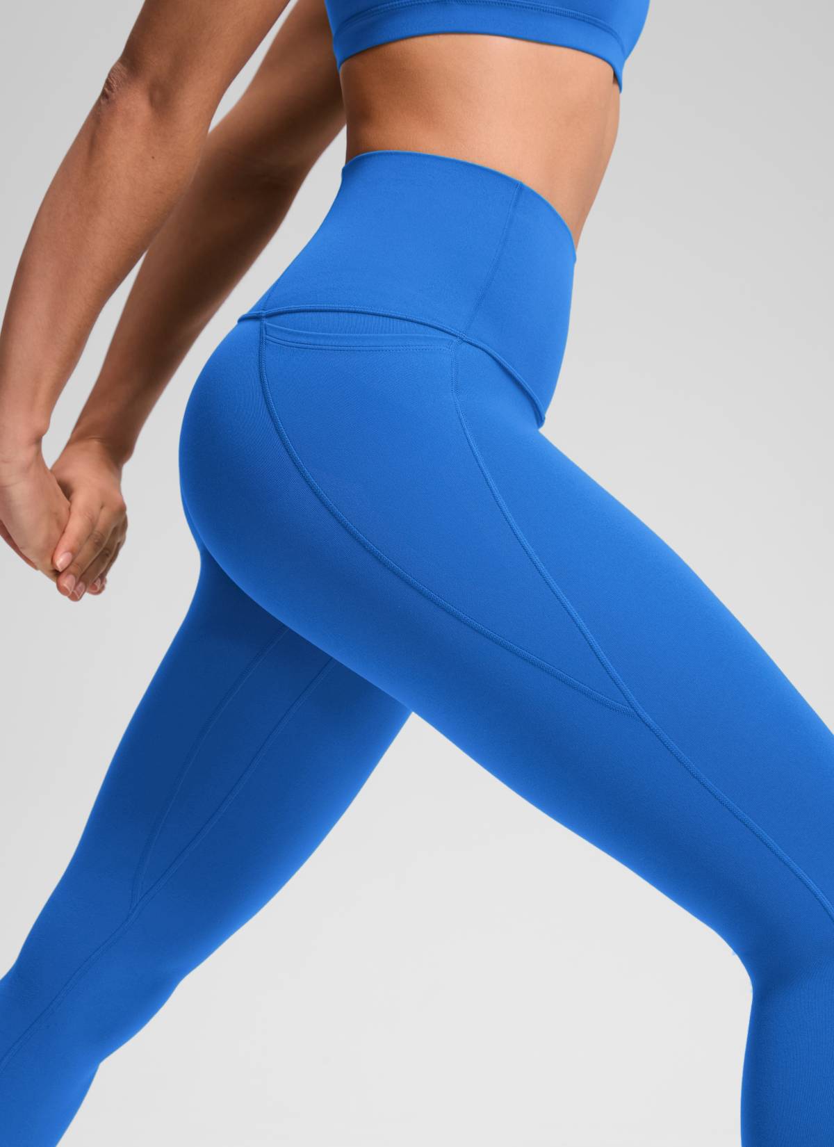 CRZ YOGA Capri de Yoga con Bolsillos de 21 Pulgadas para Mujer Azul Destello