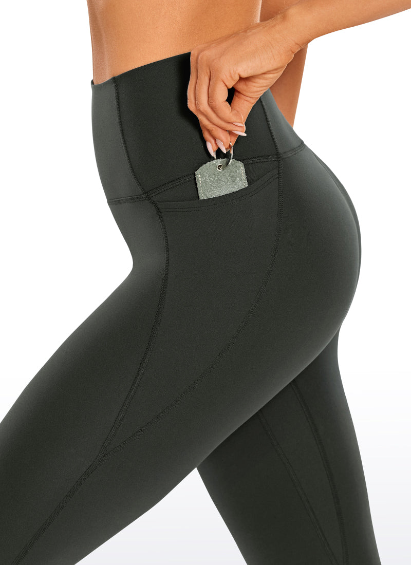 CRZ YOGA Capri de Yoga con Bolsillos de 21 Pulgadas para Mujer Gris oliva