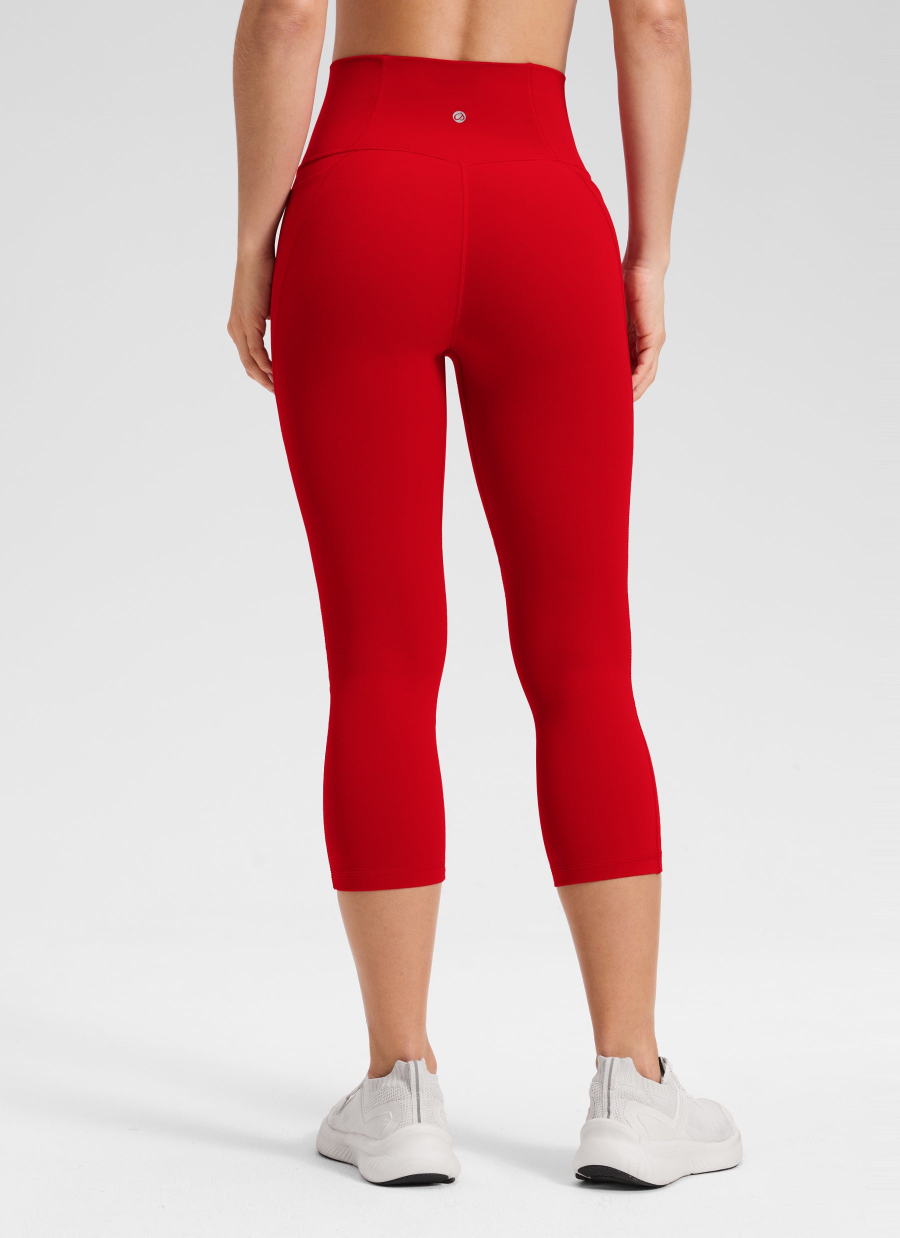 CRZ YOGA Capri de Yoga con Bolsillos de 21 Pulgadas para Mujer Chile Rojo