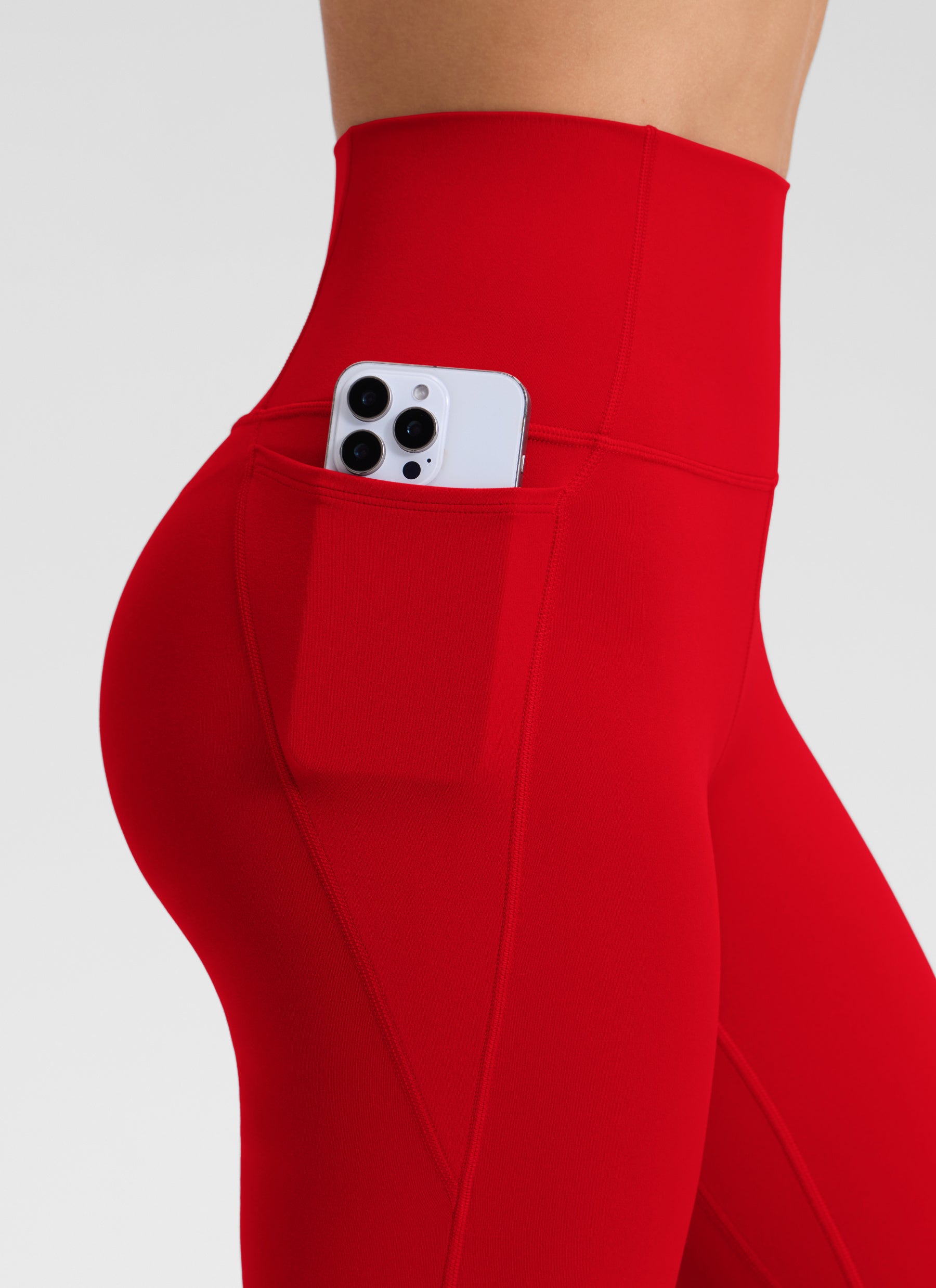 CRZ YOGA Capri de Yoga con Bolsillos de 21 Pulgadas para Mujer Chile Rojo