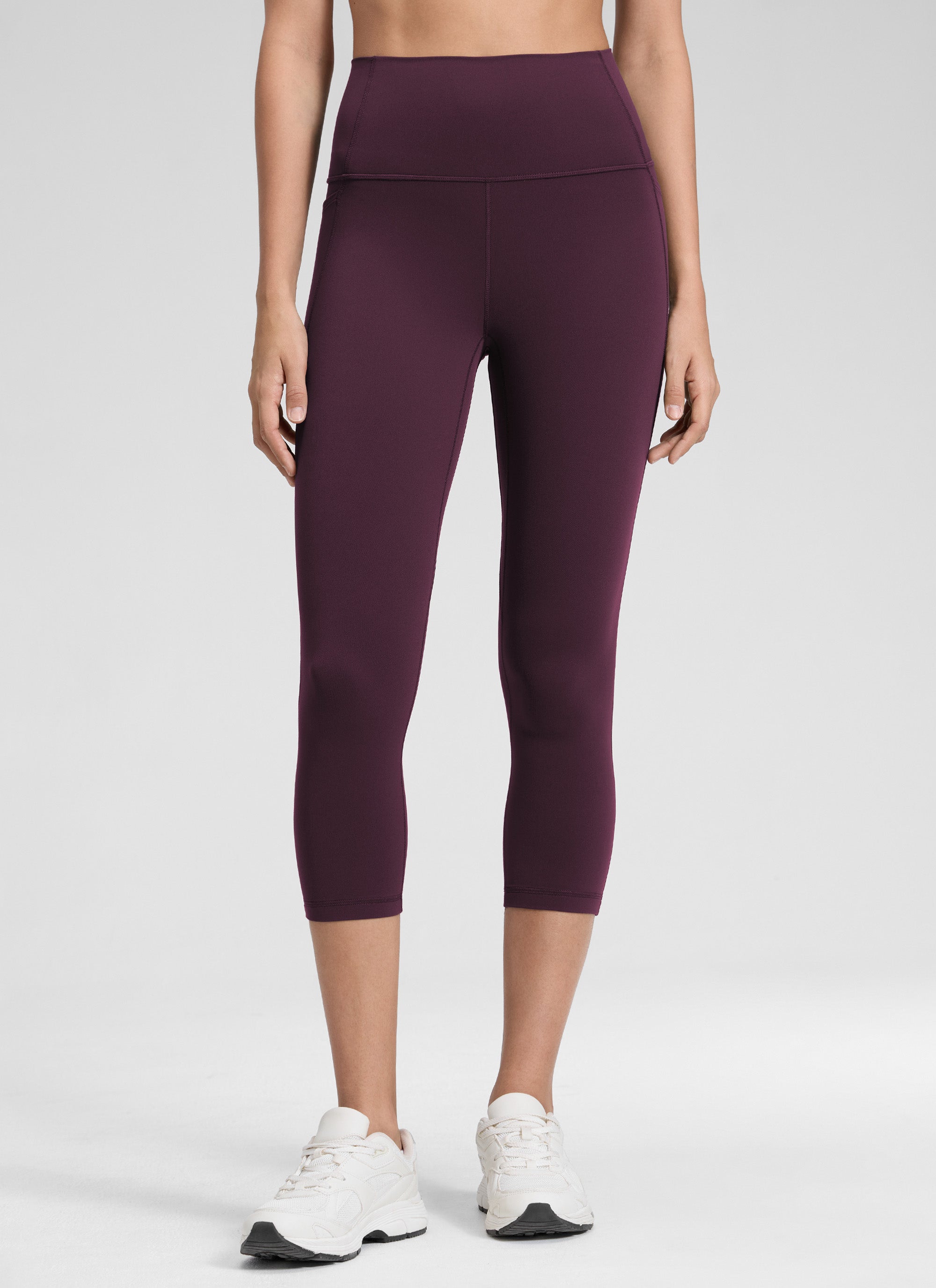 CRZ YOGA Capri de Yoga con Bolsillos de 21 Pulgadas para Mujer Deep Purple
