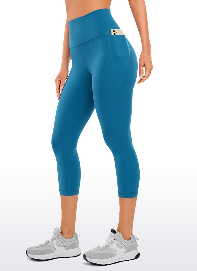 CRZ YOGA Capri de Yoga con Bolsillos de 21 Pulgadas para Mujer Azul supersónico
