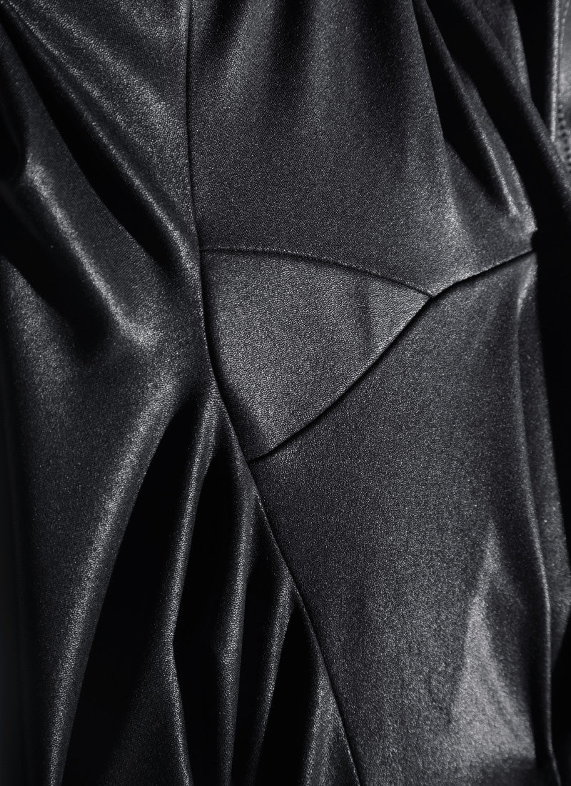 CRZ YOGA Mujer Leggings de Cuero Sintético Matte Sin Costura Frontal Cuero clásico negro