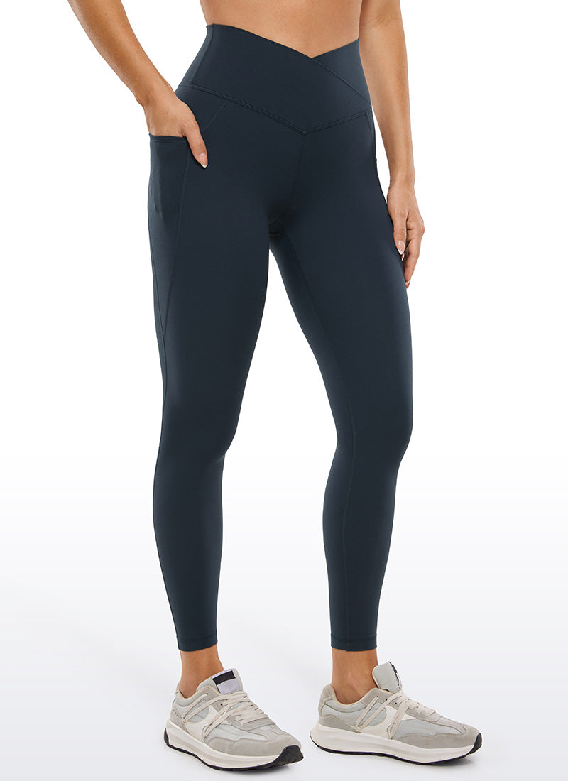 CRZ YOGA  Leggings con Cintura Cruzada y Bolsillos para Mujer True Navy